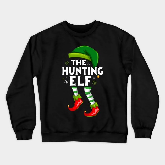 Hunting Elf Christmas Elf Party Crewneck Sweatshirt by nmcreations